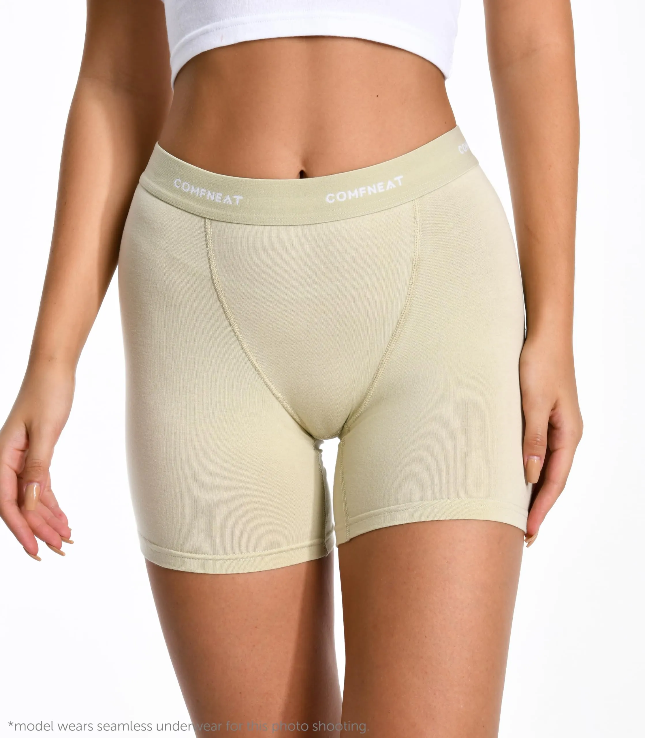 Comfneat Women's 4-Pack Boyshorts Cotton Spandex Boxer Briefs Stretchy Underwear