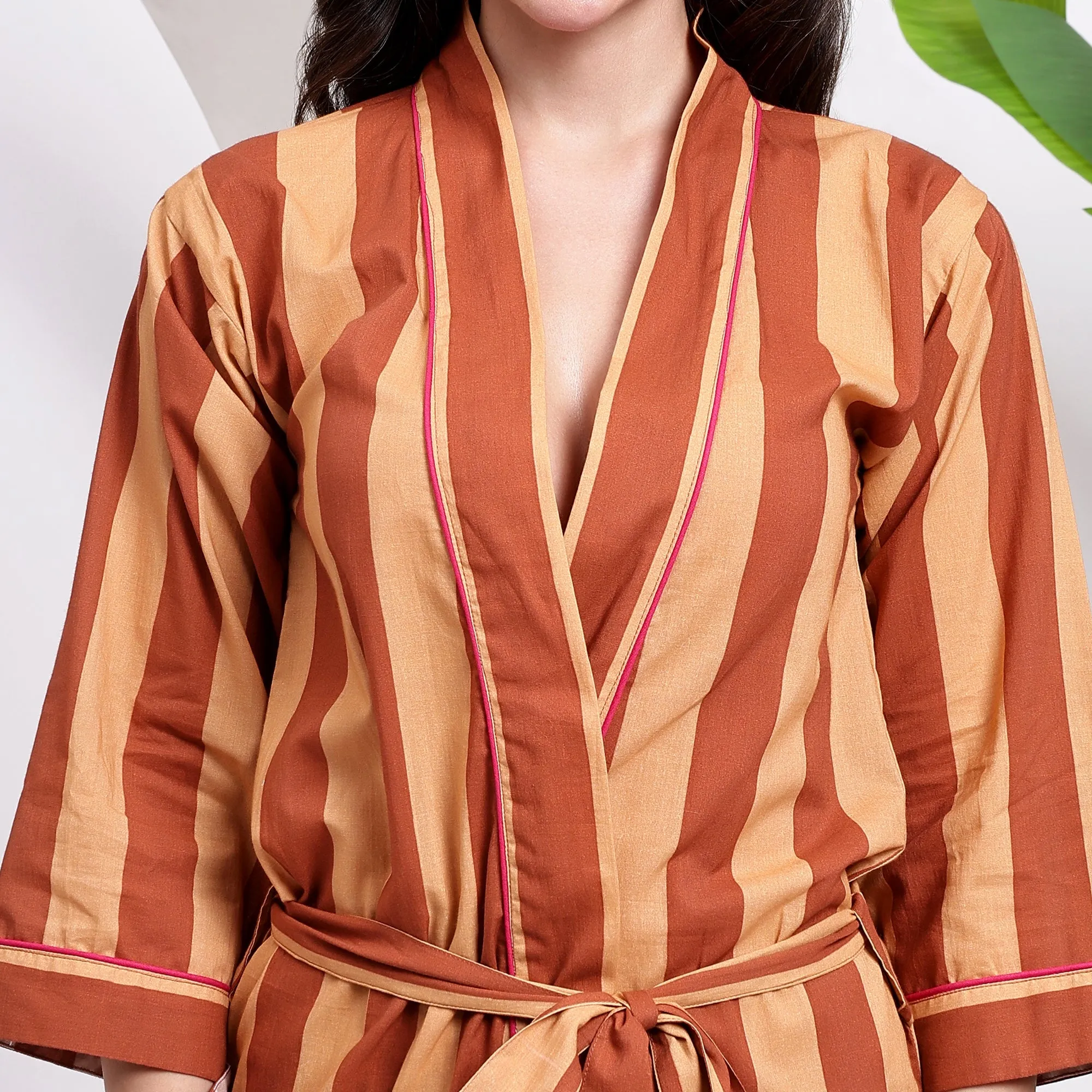Comfort with Orange Stripe Kimono Robes – Order Yours Now!