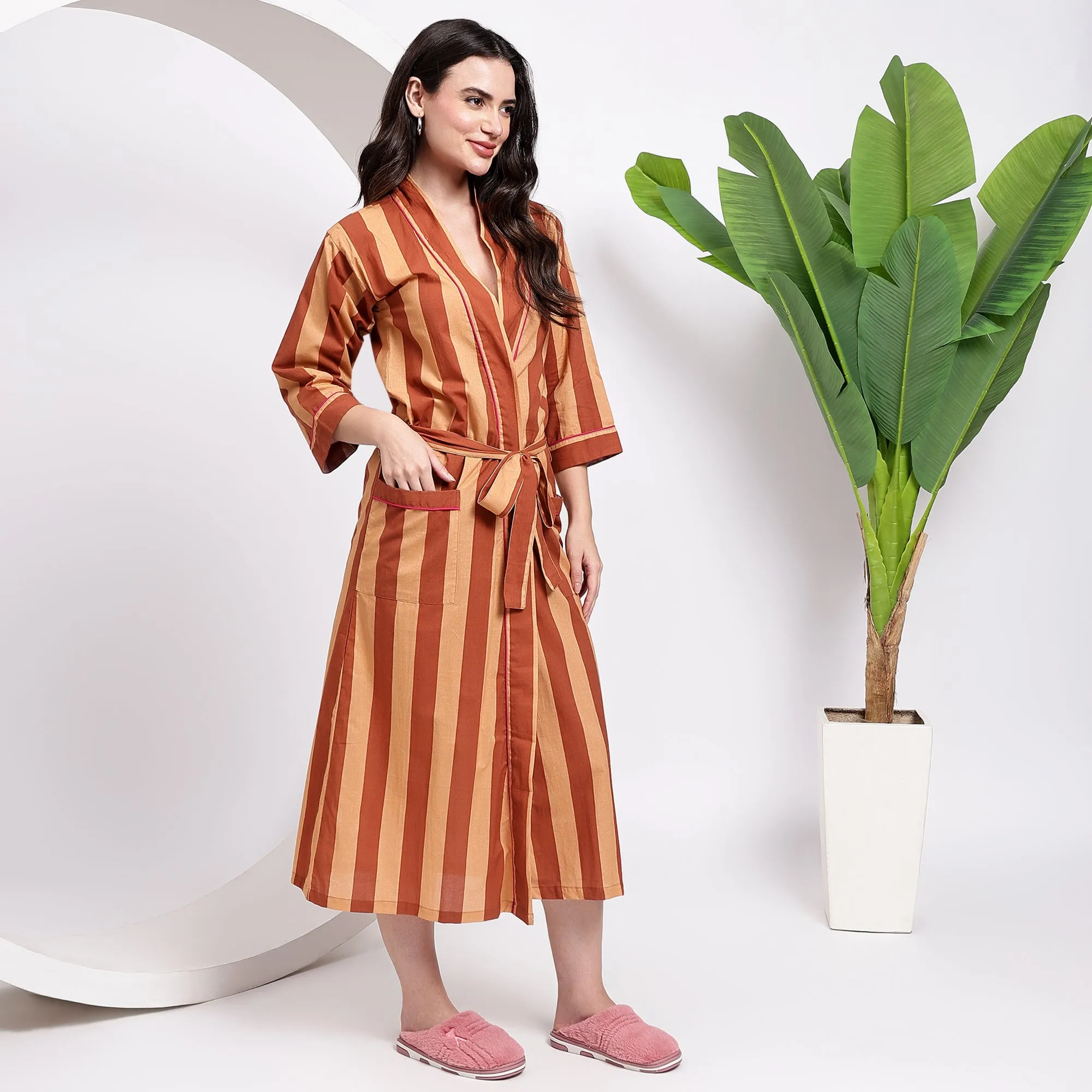 Comfort with Orange Stripe Kimono Robes – Order Yours Now!