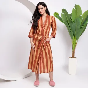 Comfort with Orange Stripe Kimono Robes – Order Yours Now!
