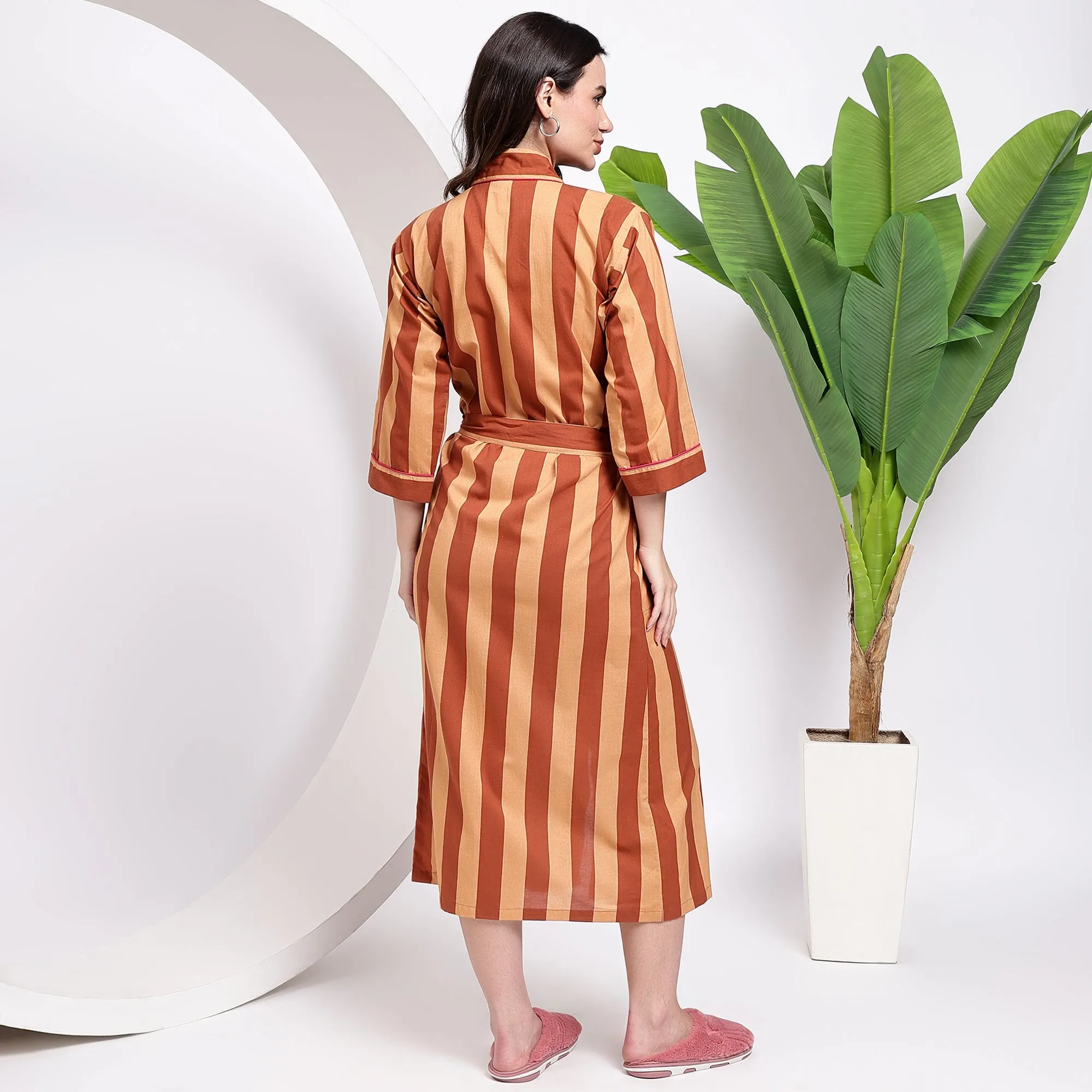 Comfort with Orange Stripe Kimono Robes – Order Yours Now!