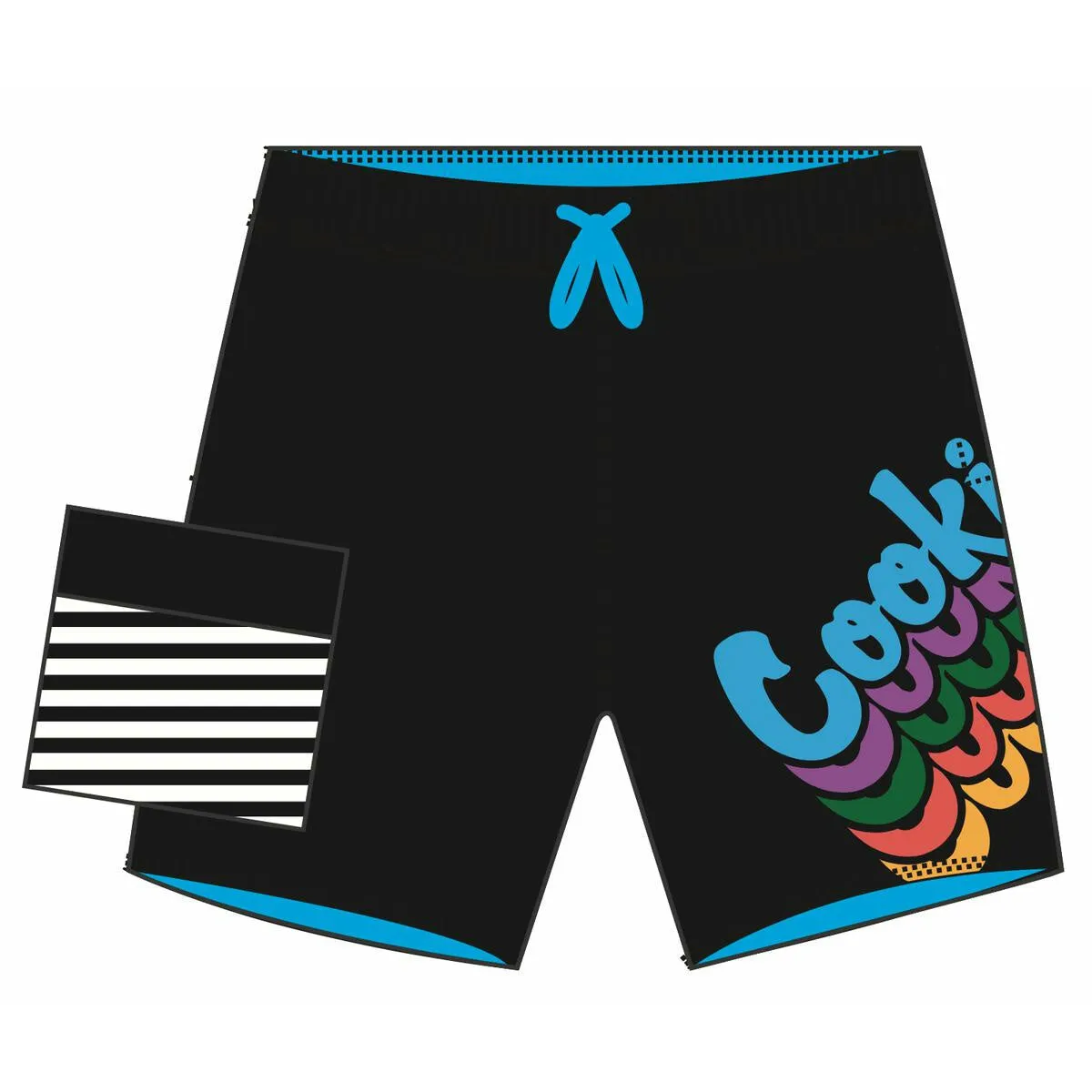 Cookies Pacificos Poly Stretch Black Swim Shorts