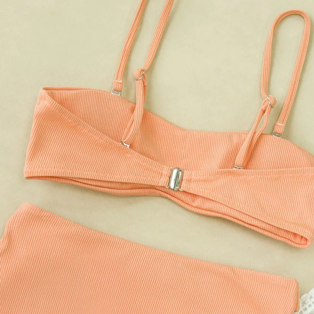 Coral Pink Bikini Set