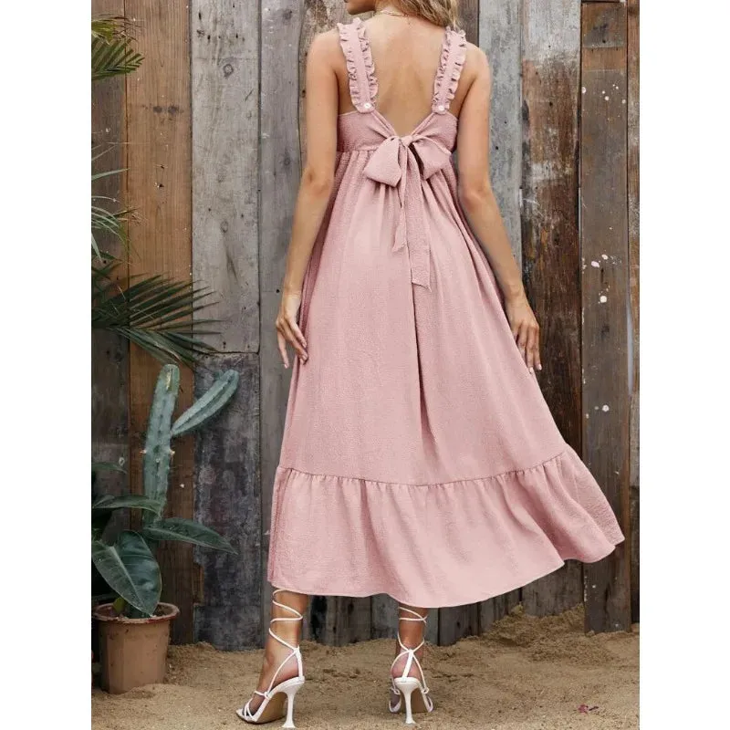 Cotton A-Line Maternity Midi Dress