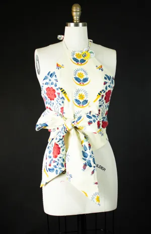Cotton Floral Print Halter Wrap Top