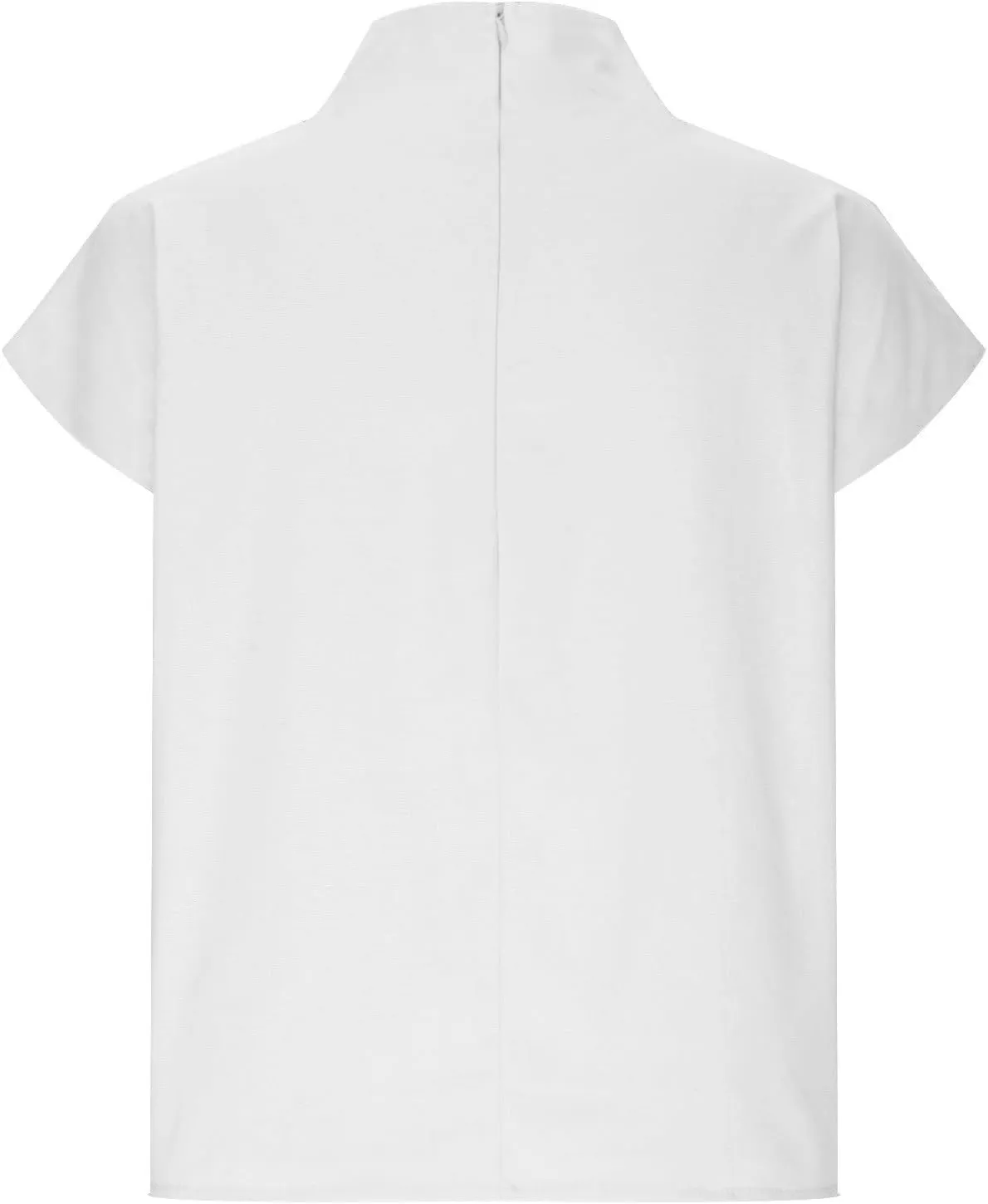 Cotton Linen Shirts for Women Summer Casual High Neck Cap Sleeve Tops Tee Trendy Soft Comfy Business Work Blouses