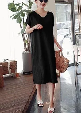 Cotton Summer Tunics Black Dress