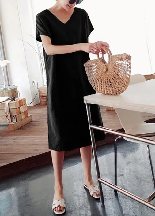 Cotton Summer Tunics Black Dress