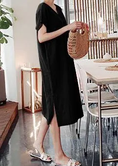 Cotton Summer Tunics Black Dress