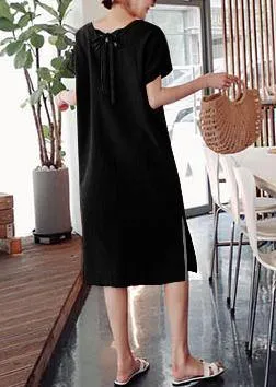 Cotton Summer Tunics Black Dress
