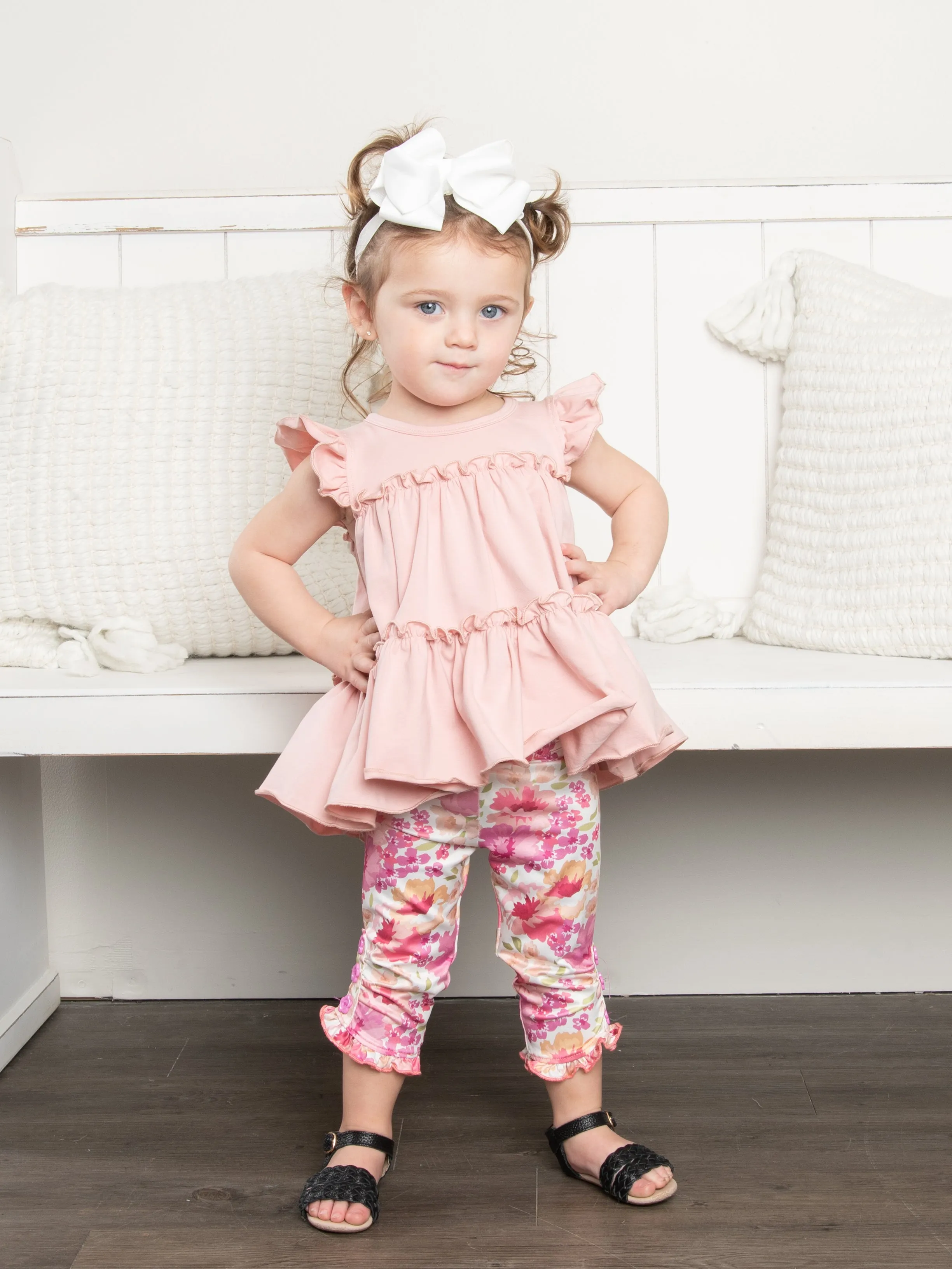 Cotton Tiered Ruffle Tunic - Mauve