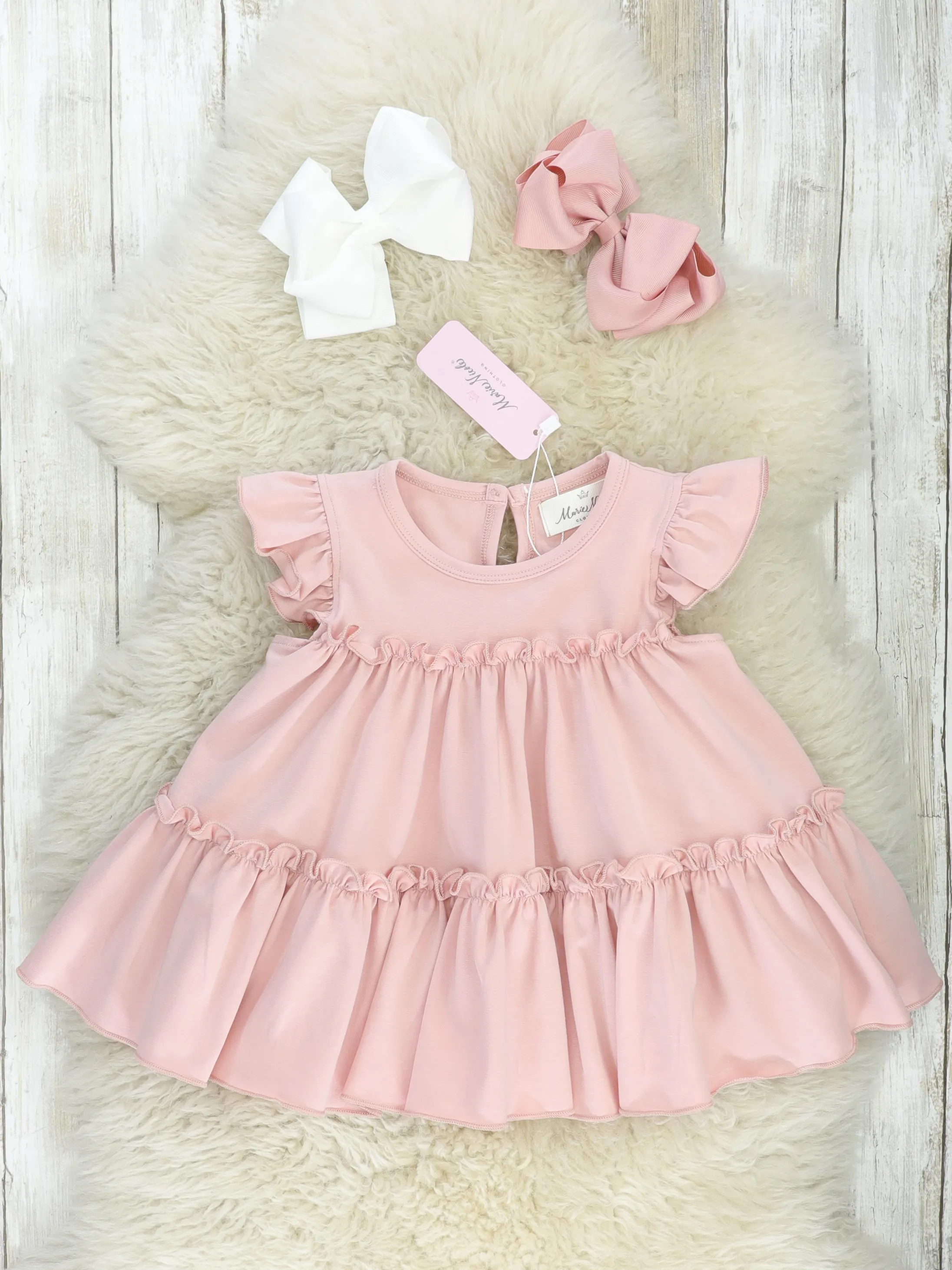 Cotton Tiered Ruffle Tunic - Mauve