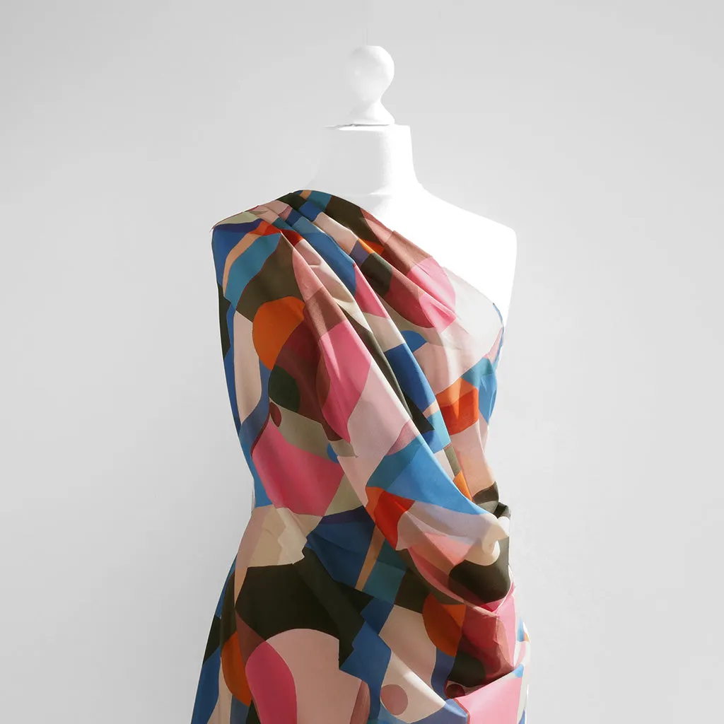 Cotton Voile - Blue Midnight Summer Swim Woven Fabric by Nerida Hansen Sample