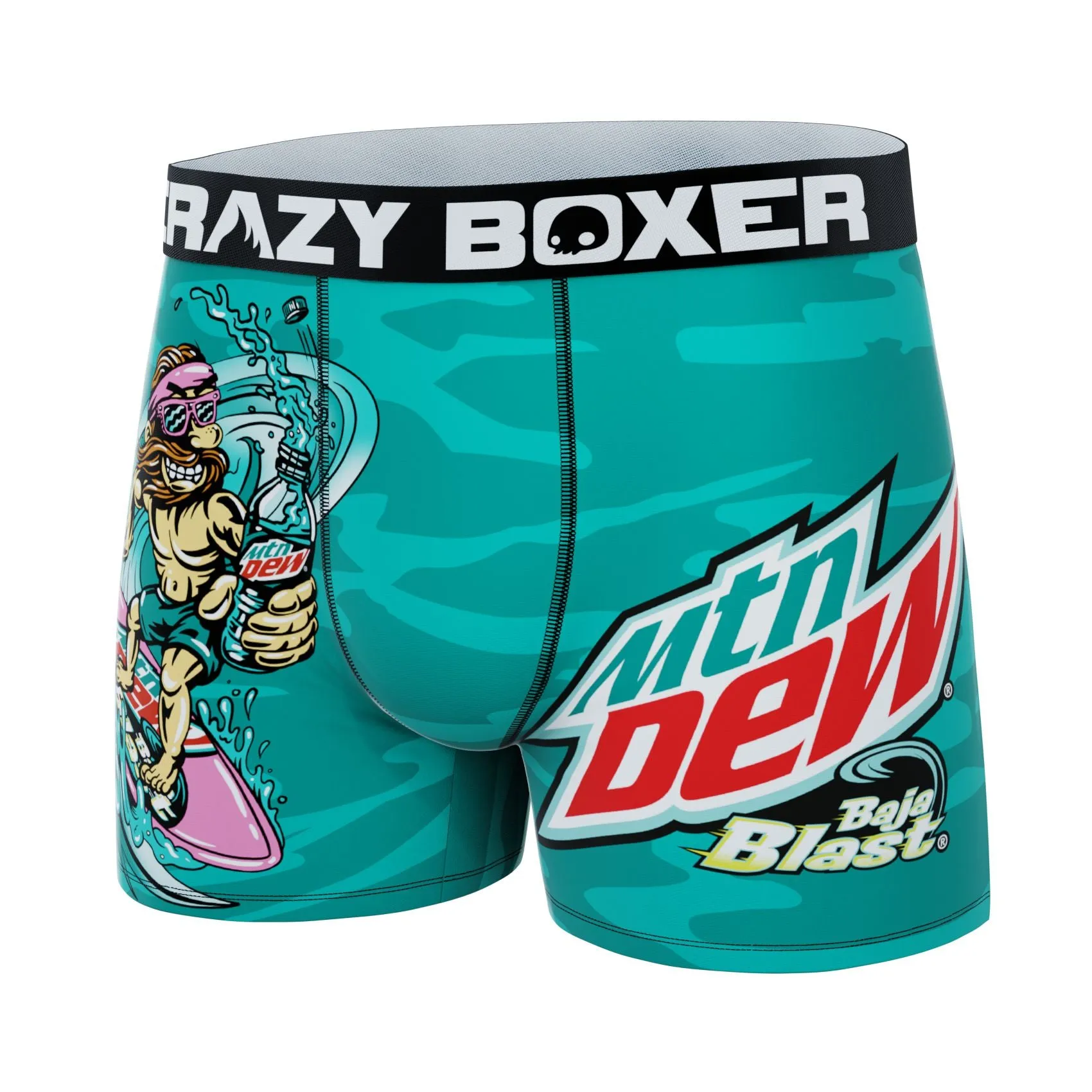 CRAZYBOXER Mountain Dew Baja Blast Men's Boxer Briefs (Creative Packaging)