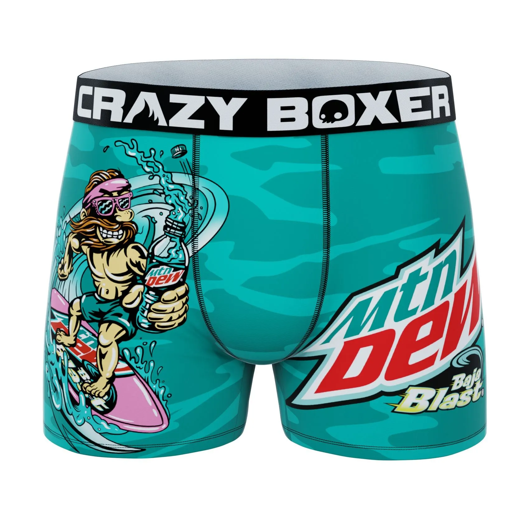 CRAZYBOXER Mountain Dew Baja Blast Men's Boxer Briefs (Creative Packaging)