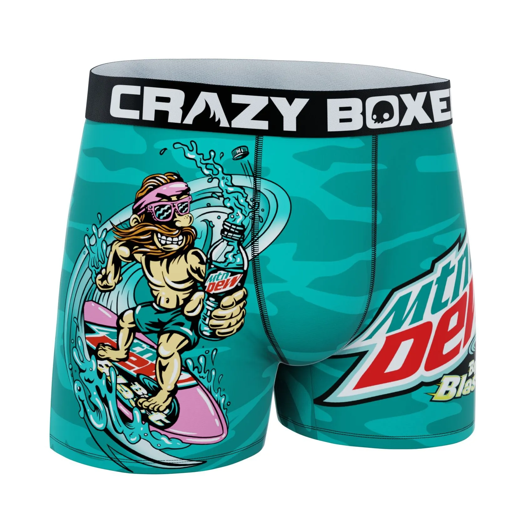 CRAZYBOXER Mountain Dew Baja Blast Men's Boxer Briefs (Creative Packaging)