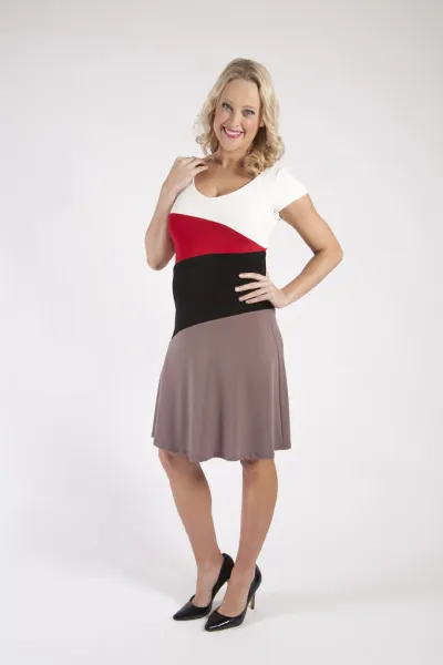 Crepe Splice Dress