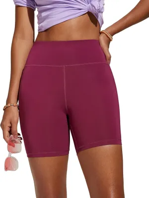 CRZ YOGA Womens Swim Board Shorts 5'' High Waisted Athletic Bathing Suit Bottoms with Liner