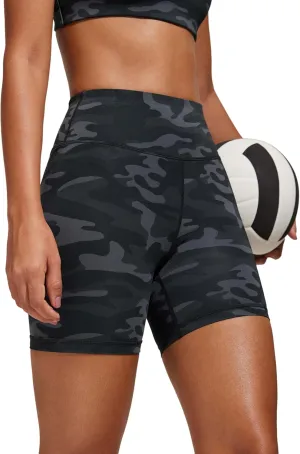 CRZ YOGA Womens Swim Board Shorts 5'' High Waisted Athletic Bathing Suit Bottoms with Liner