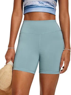 CRZ YOGA Womens Swim Board Shorts 5'' High Waisted Athletic Bathing Suit Bottoms with Liner