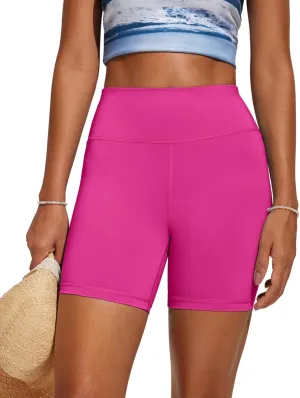 CRZ YOGA Womens Swim Board Shorts 5'' High Waisted Athletic Bathing Suit Bottoms with Liner