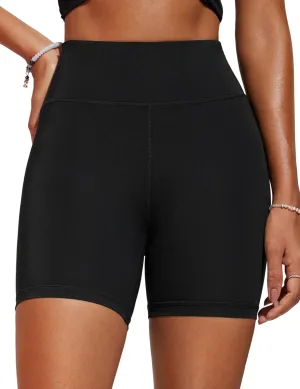 CRZ YOGA Womens Swim Board Shorts 5'' High Waisted Athletic Bathing Suit Bottoms with Liner
