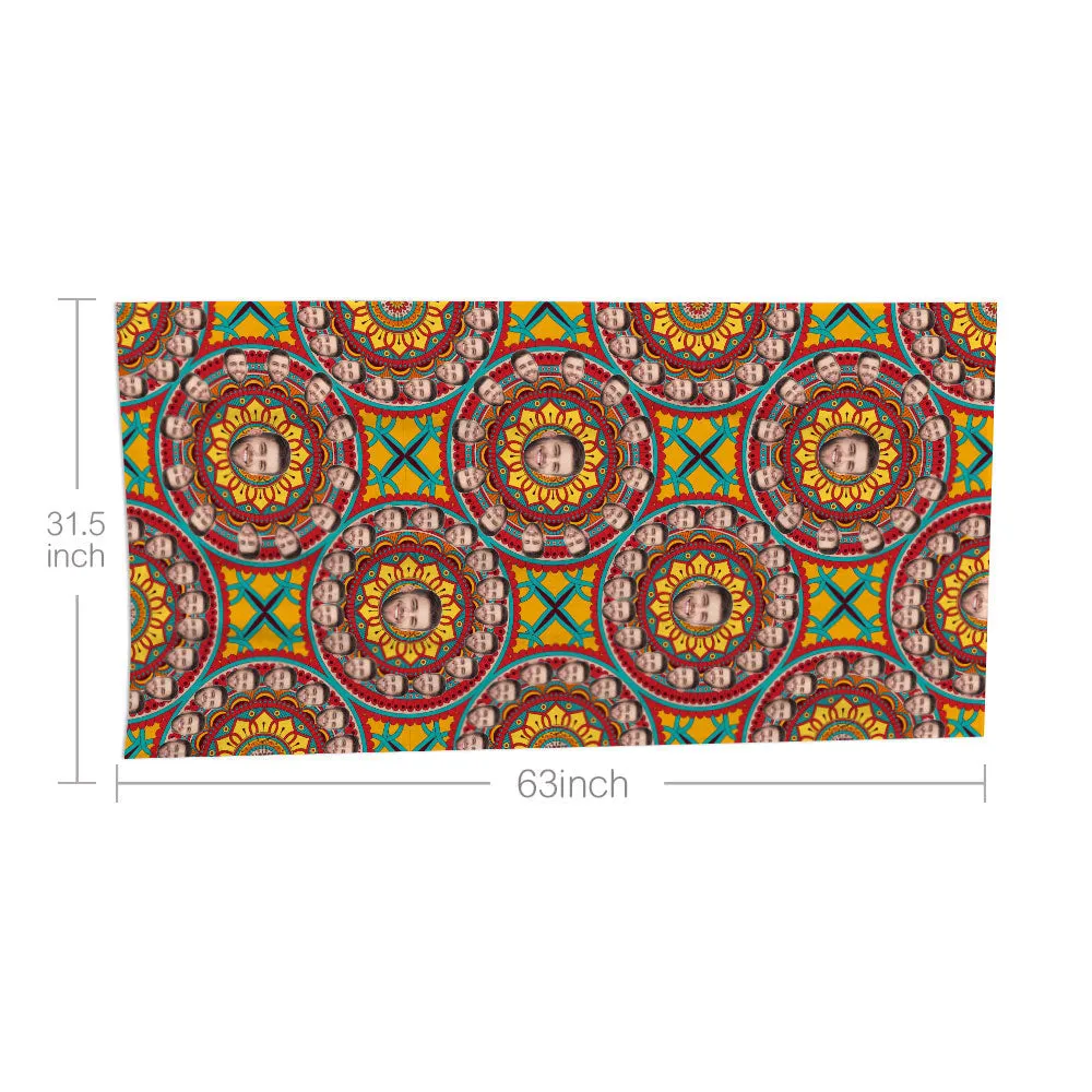 Custom Face Circle Beach Towel Personalised Photo Beach Towel Funny Gift
