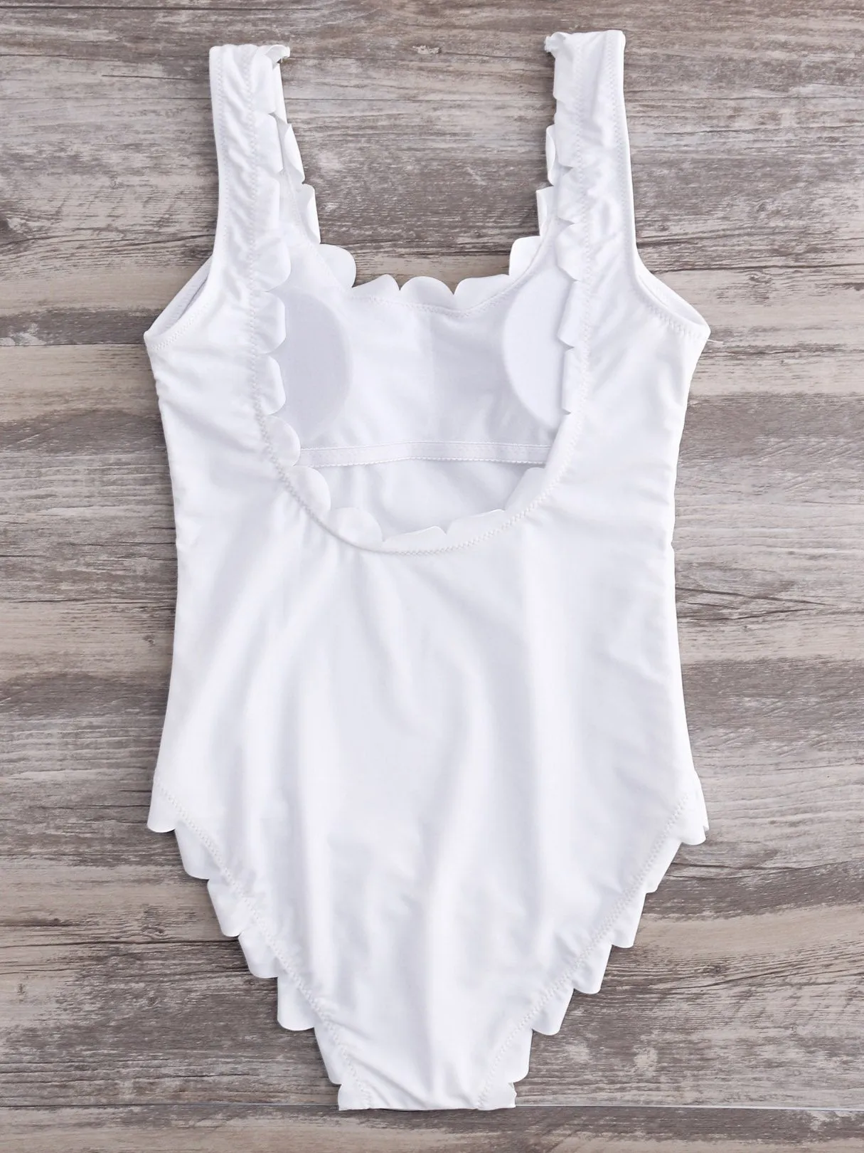 Custom Scoop Neck Tie-Up Sleeveless Ruffle Hem Bikinis