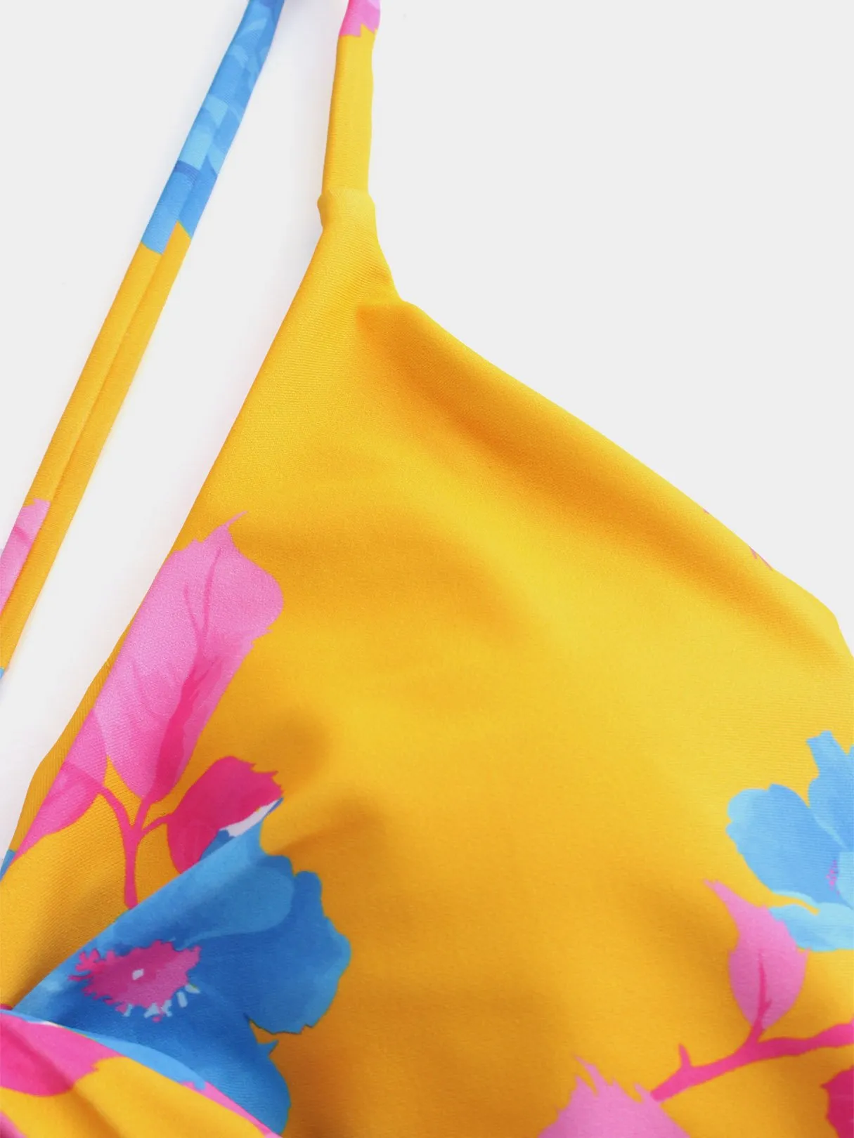 Custom V-Neck Cut Out Criss-Cross Tie-Up Sleeveless Bikinis
