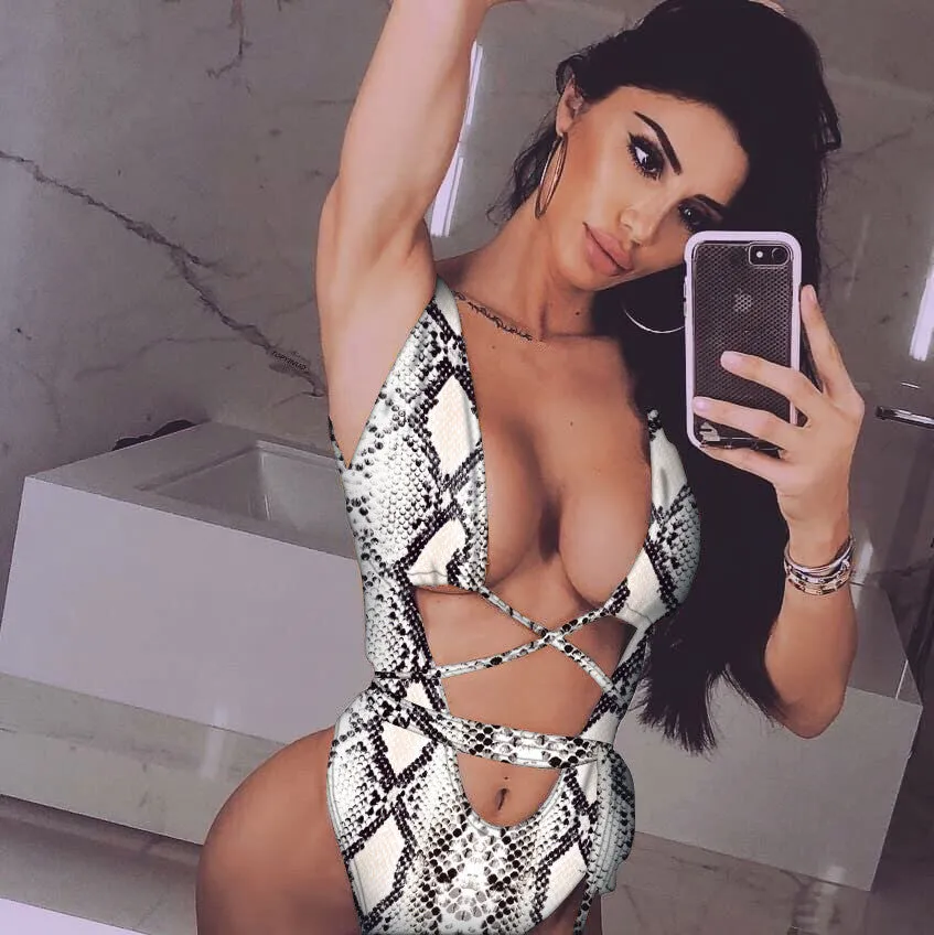 Cutout Print Strappy High Rise High Cut Swimsuit