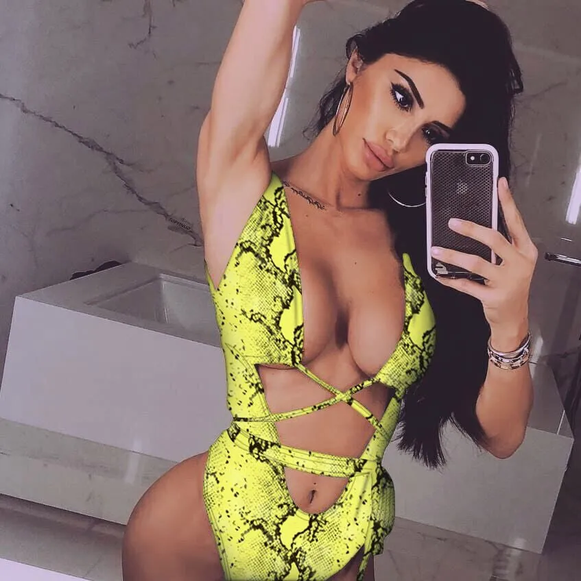 Cutout Print Strappy High Rise High Cut Swimsuit