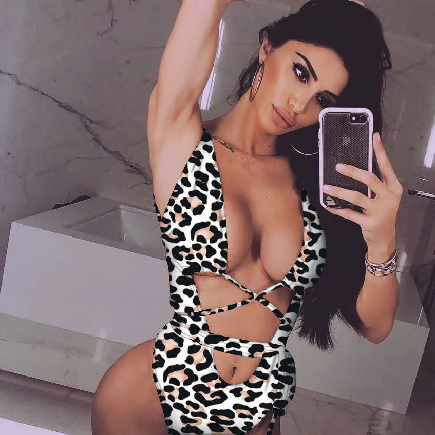 Cutout Print Strappy High Rise High Cut Swimsuit