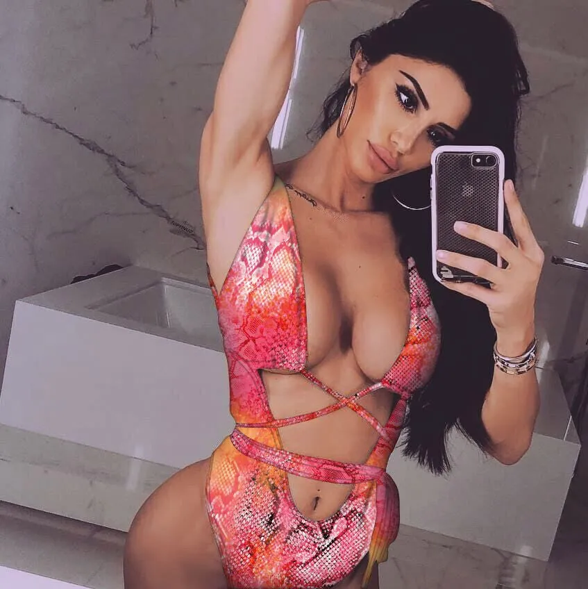 Cutout Print Strappy High Rise High Cut Swimsuit