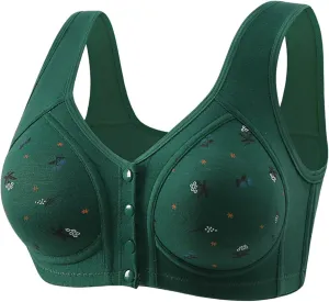 Daisy Bras Front Closure for Women Push Up Comfortable Lace Full Coverage Bras No Underwire Wide Strap Soft Bras