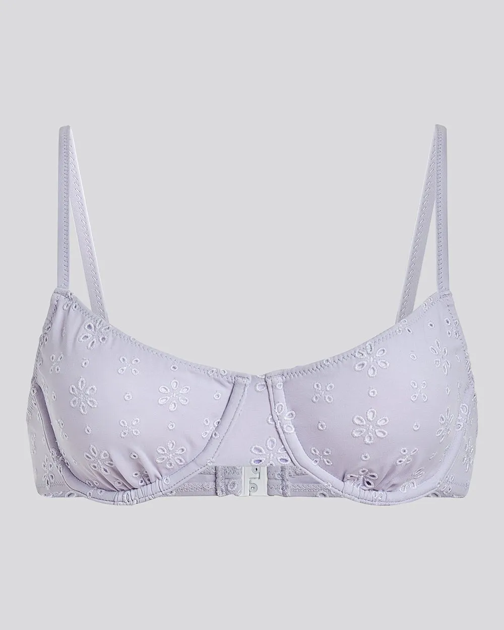 Daphne Eyelet Bikini Top Lilac Pastel