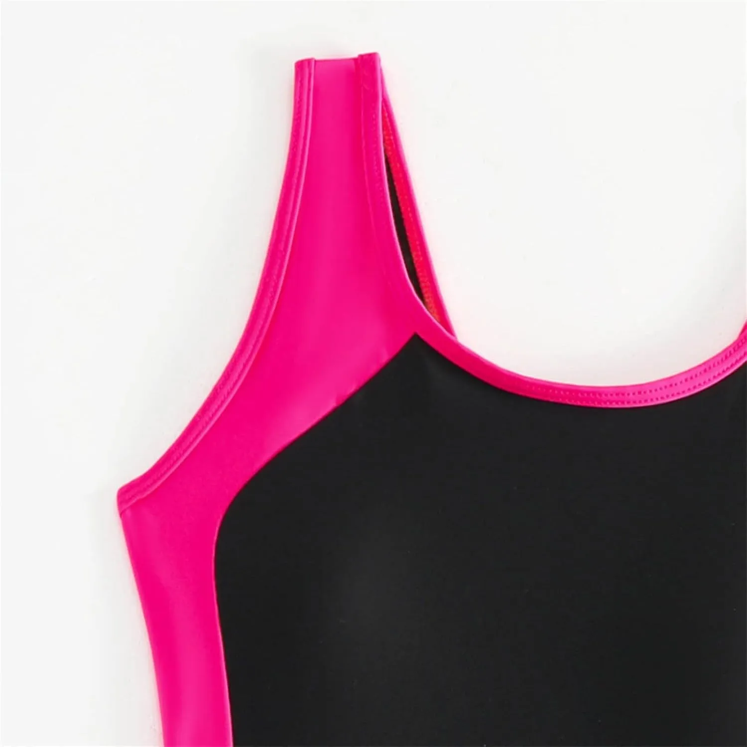 DDAPJ pyju Women's One Piece Swimsuit Color Block Tummy Control Slimming Bathing Suit Backless Athletic Monokini Swimwear