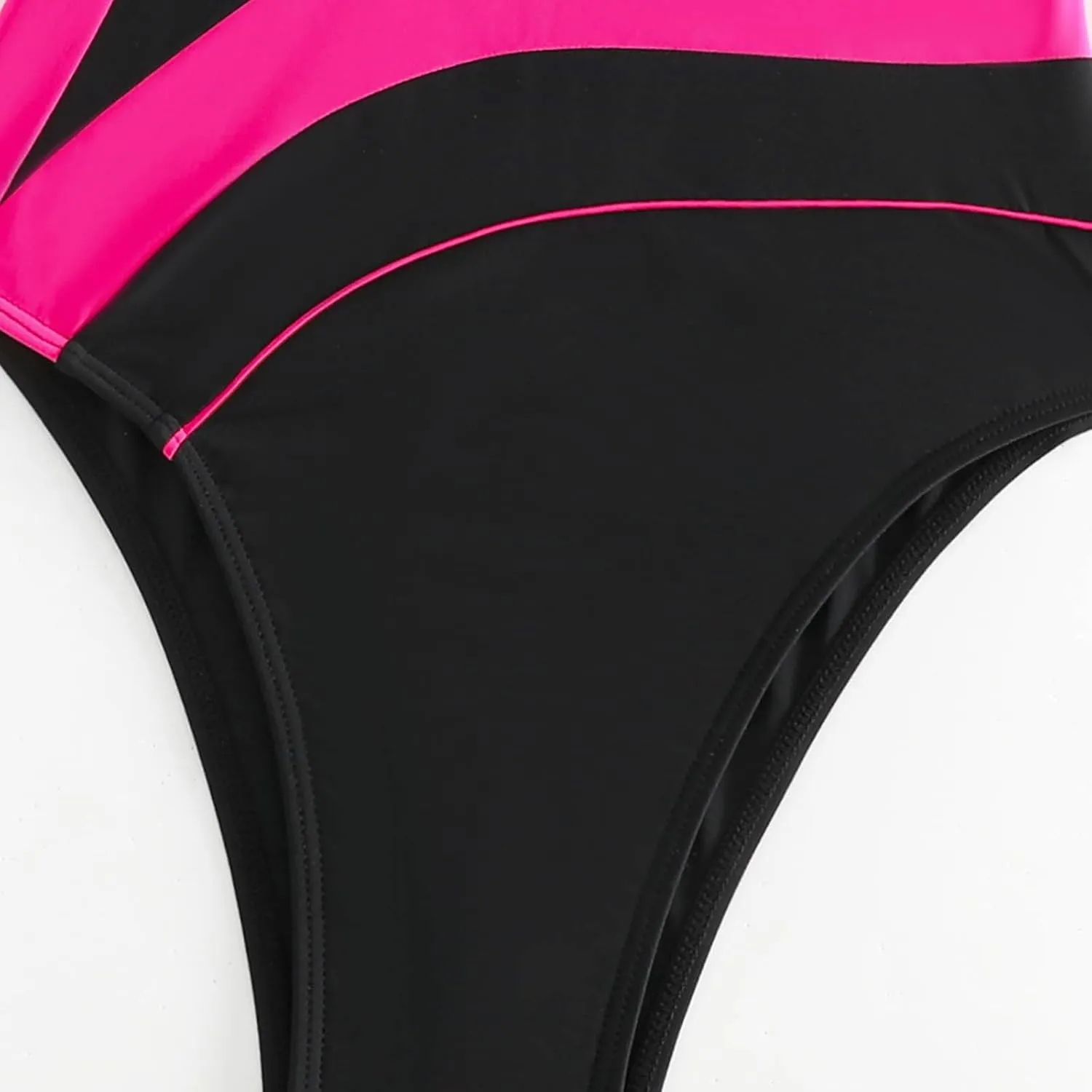 DDAPJ pyju Women's One Piece Swimsuit Color Block Tummy Control Slimming Bathing Suit Backless Athletic Monokini Swimwear