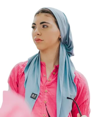 Denim Dri Fit Ribbed Adjustable Pre-Tied Swim Bandanna with Dust Bag