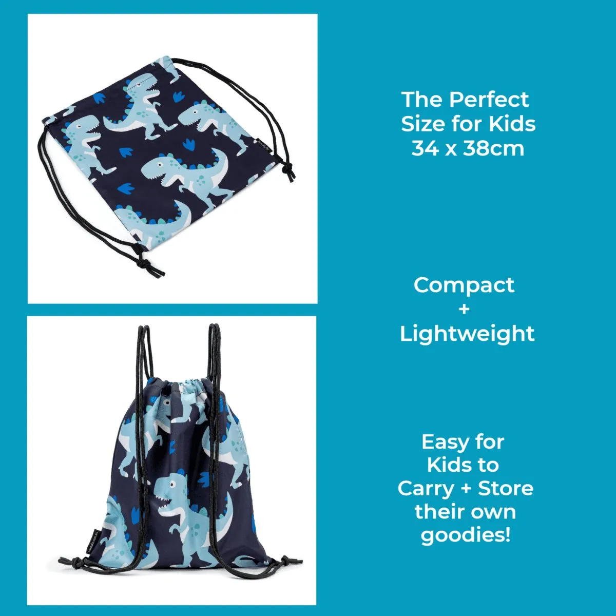 Dino Drawstring Swim Bag