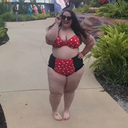 Disney X Hot Topic Vintage Style Minnie Mouse High Waisted Bikini Bottoms