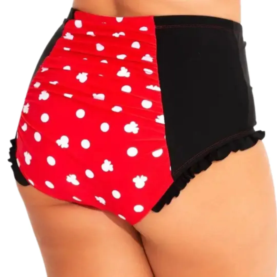 Disney X Hot Topic Vintage Style Minnie Mouse High Waisted Bikini Bottoms