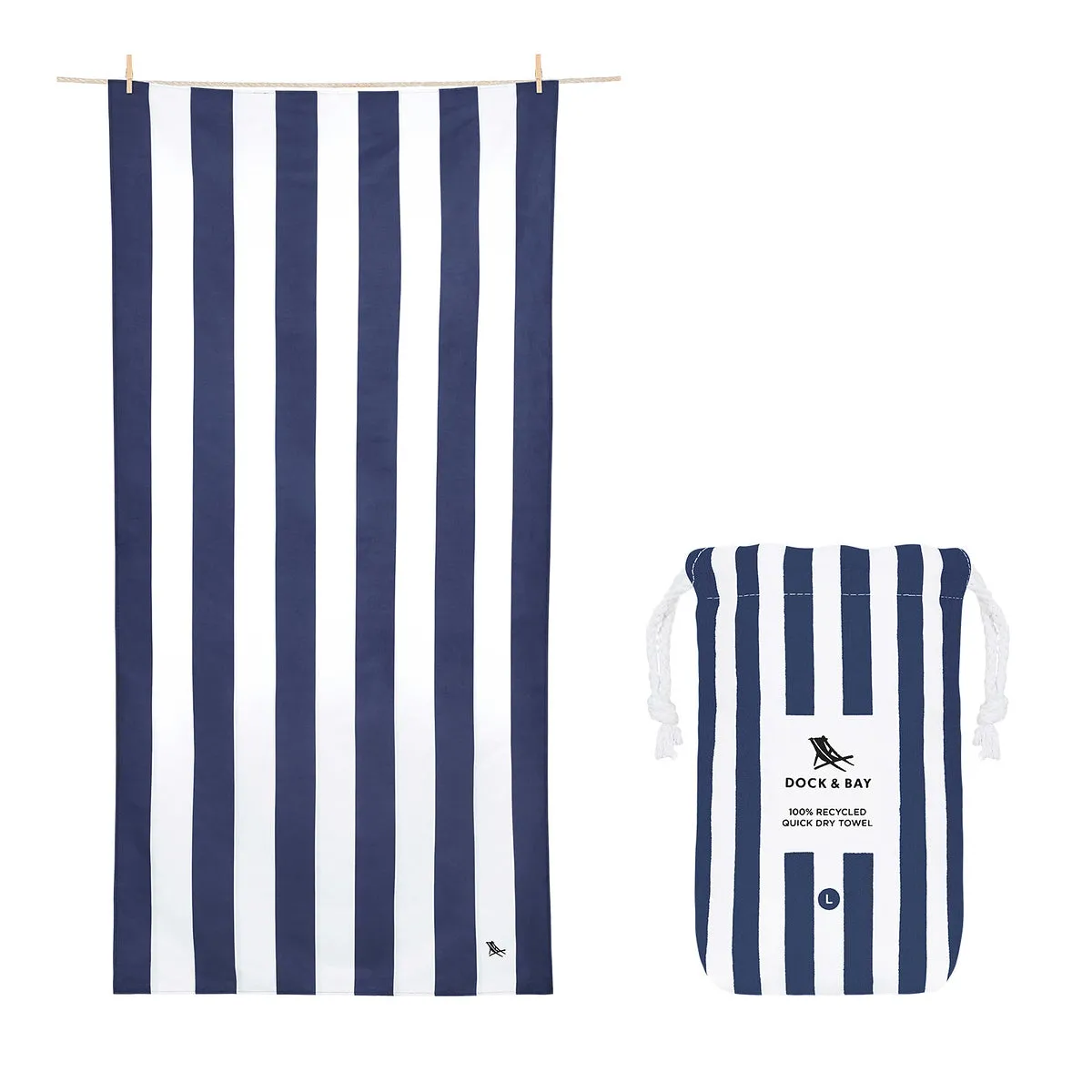 Dock & Bay Beach Towel   Bag - Bundle - Whitsunday Blue