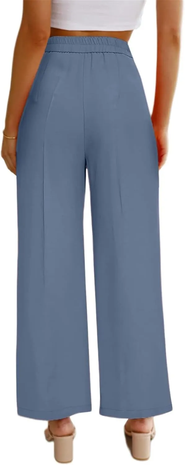 Dress Pants Women Dressy High Waisted Wide Leg Cargo Pants Long Straight Leg Suit Pant Business Work Office Trousers