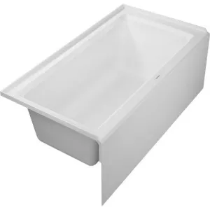Duravit ADA Bathtub With Tile Flange And Apron 60x30, LH, White (18") 700441000000090