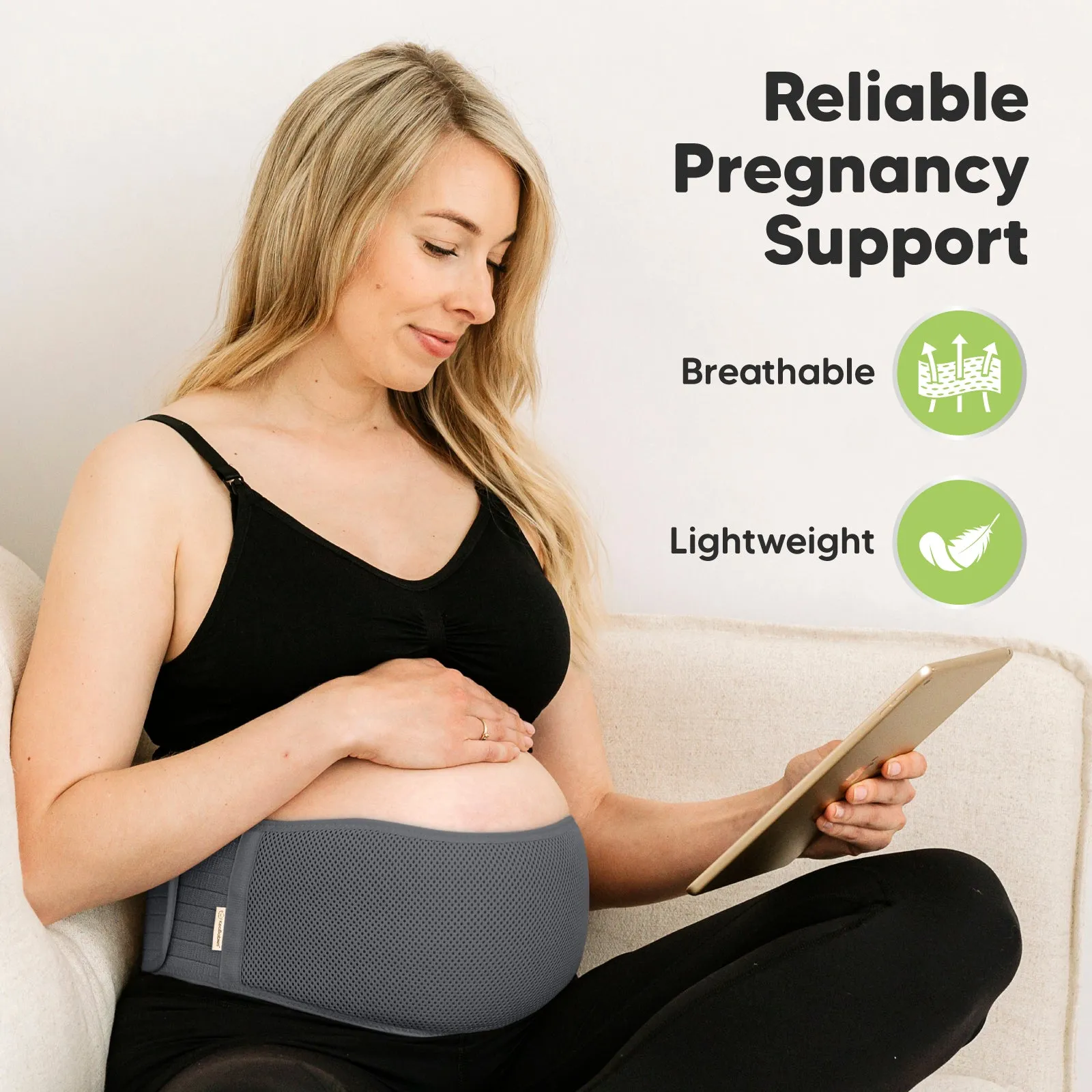 Ease Maternity Support Belt (Mystic Gray, Medium/Large)
