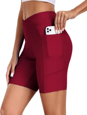 Ekouaer Women's 7" Board Shorts High Waisted Swimsuit Shorts with Pockets