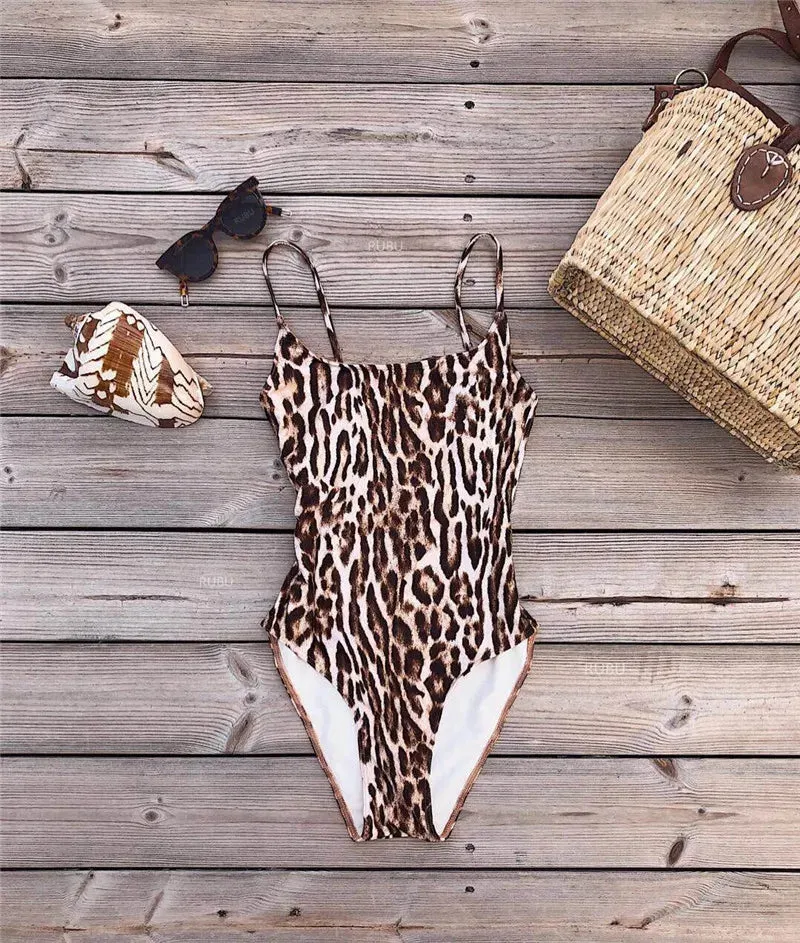 Elegant Animal Print Swimwear Exotic One-Piece Swimsuit
