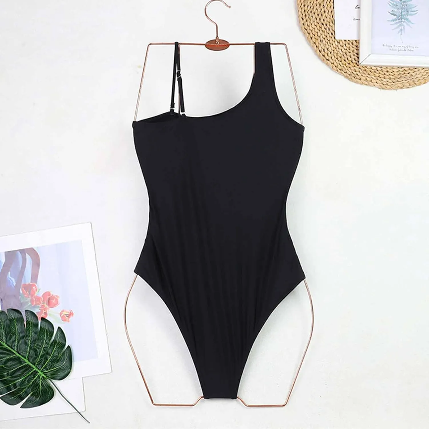 Elegant Backless Bathing Suits for Women Tummy Control Mesh Swimsuits High Waisted One Piece Swimwear