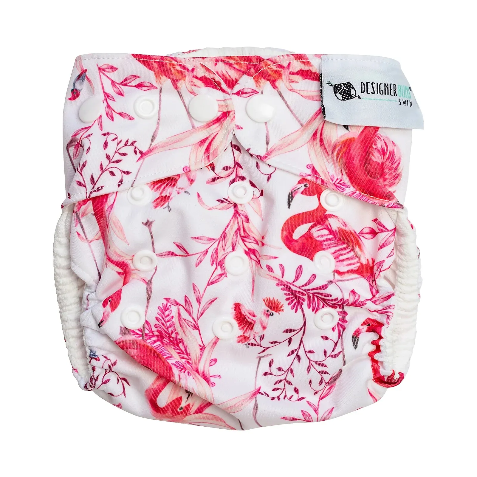 Elegant Flamingos Swim Nappy