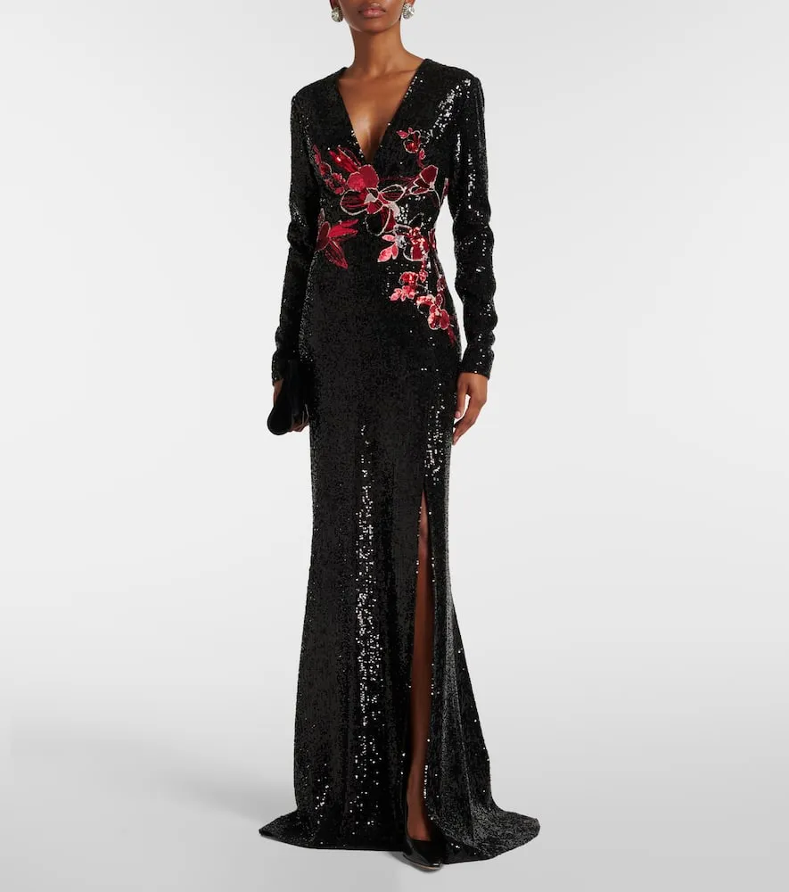 Elie Saab Embroidered sequined gown